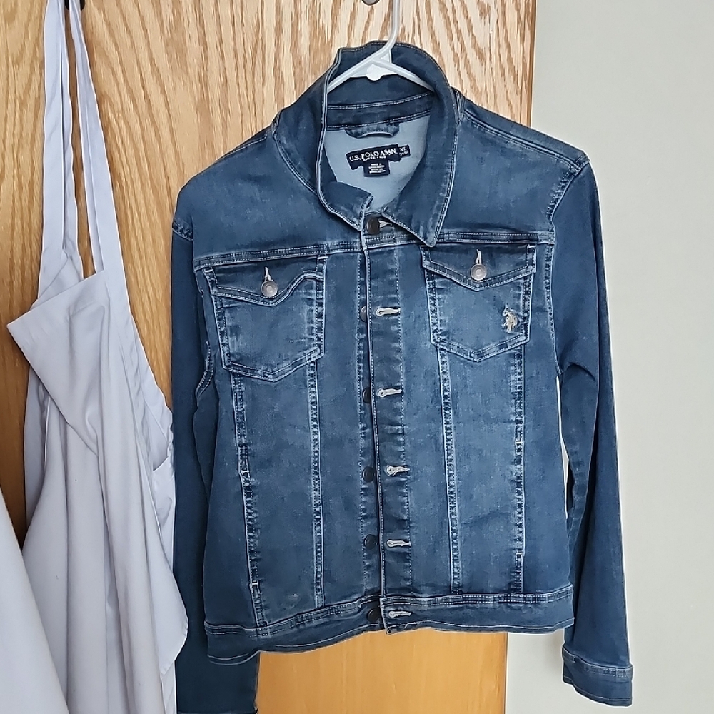 Denim Jacket with Embroidered Logo